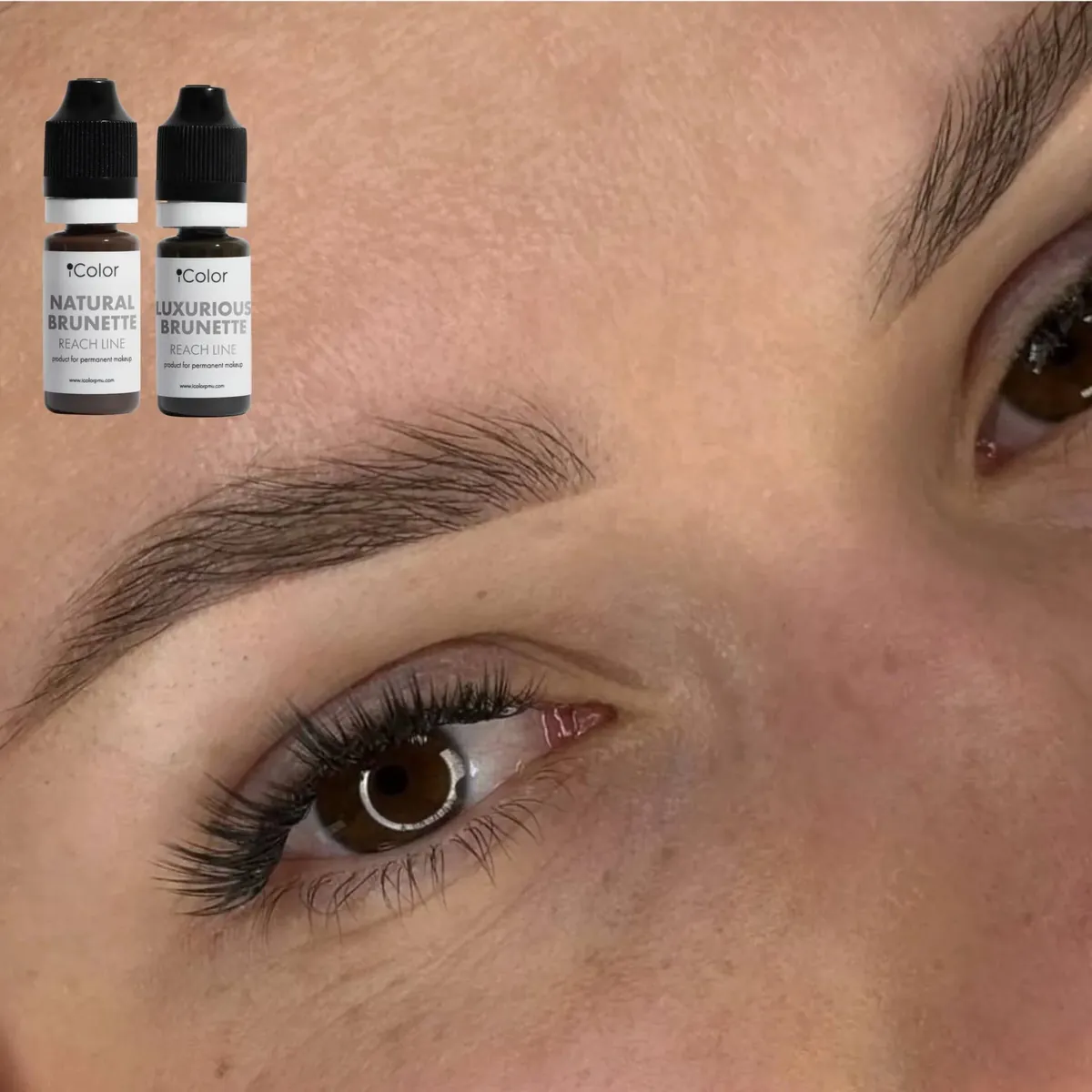 Sprâncene lucrate cu Natural Brunette